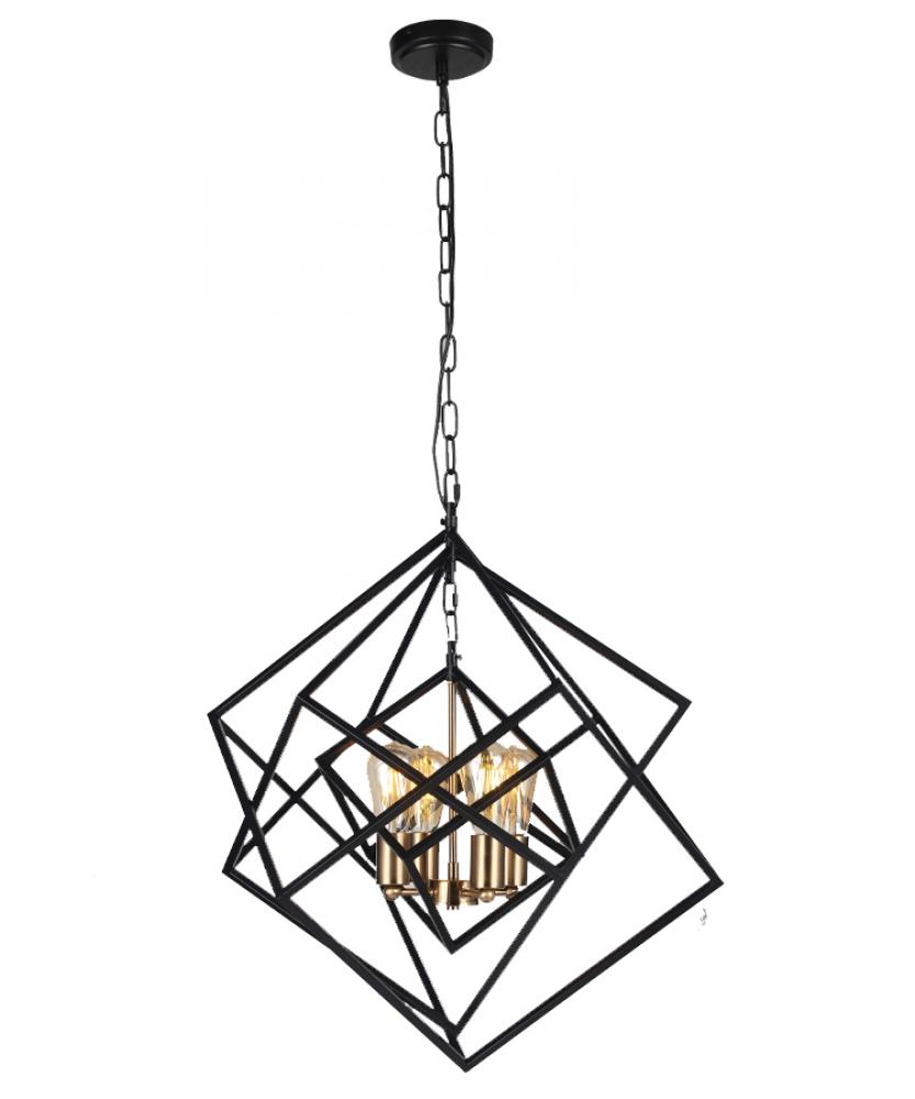 Galaxia Chandelier Aged Brass/Black