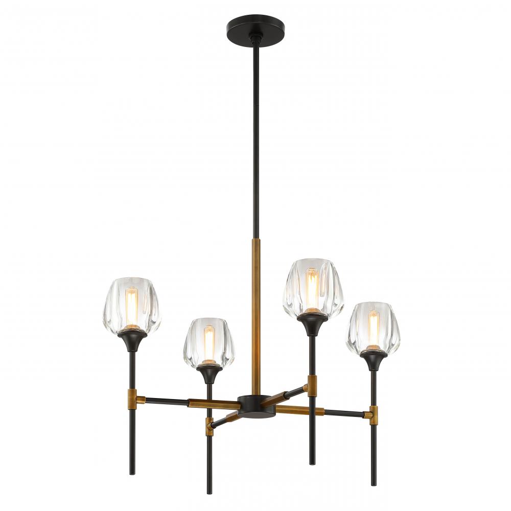 Chandelier Urban Bronze + Aged Brass E12