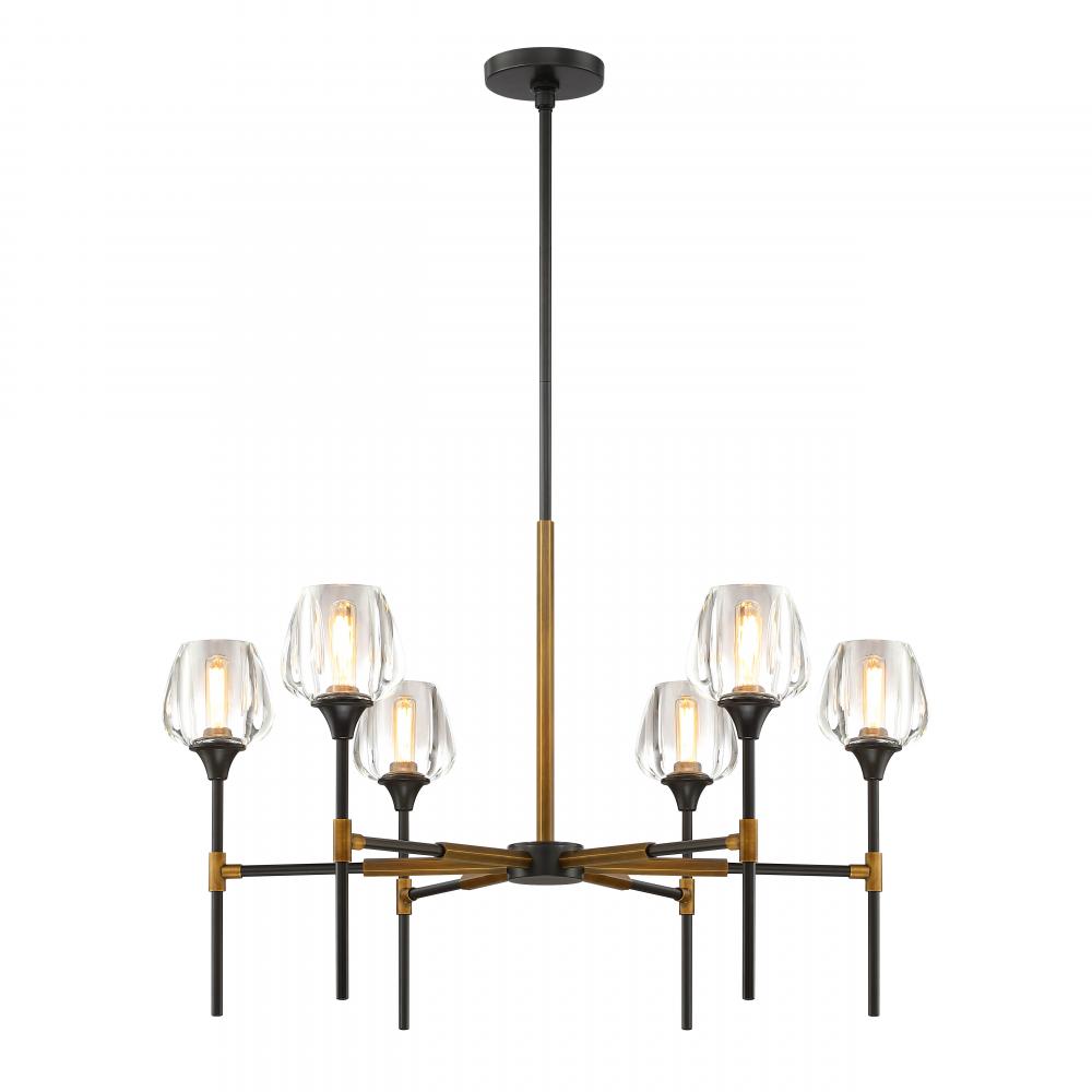 Chandelier Urban Bronze + Aged Brass E12
