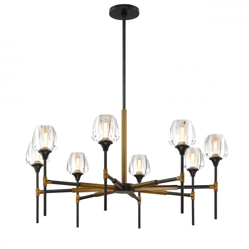 Chandelier Urban Bronze + Aged Brass E12