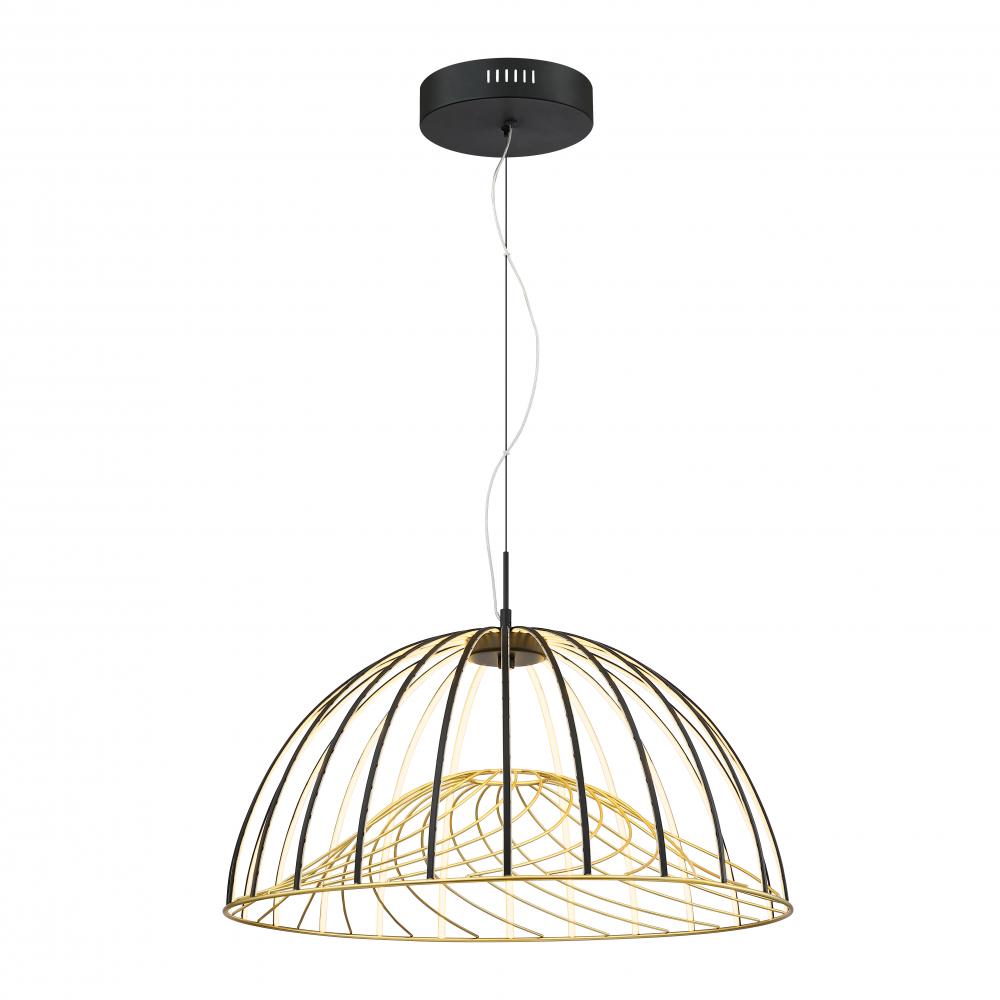 Chandelier Matte Black + Painted Gold 3600 lm LED