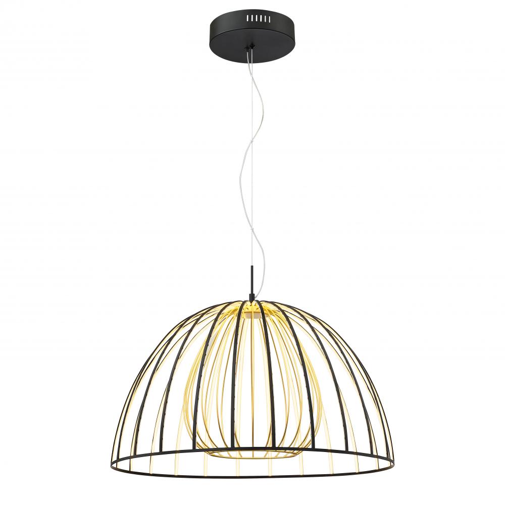 Chandelier Matte Black + Painted Gold 3600 lm LED