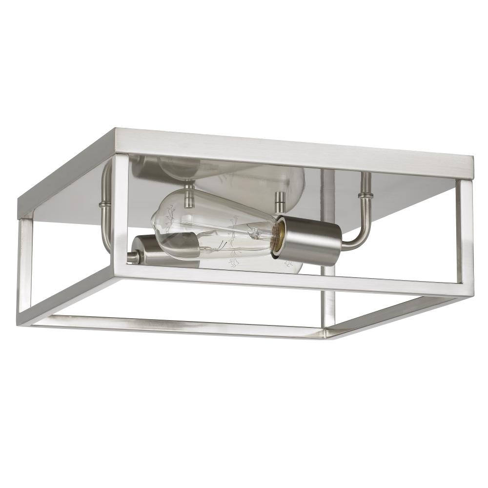 Concord 2-Light Brushed Nickel Finish Flush Mount 12.75“ X 12.75” X 5“