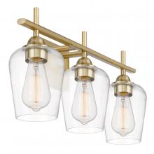 Worldwide Lighting Corp E20003-017 - Bacchus 3-Light Plated Satin Brass Vanity Light 6.75“ X 24” X 9.75“