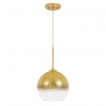 Worldwide Lighting Corp E80008-014 - Phantasm II 1-Light Light Gold Finish Champagne Graduated Color Glass Pendant 14“ X 14” X 20“