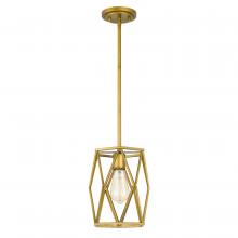 Worldwide Lighting Corp E80071-022 - Charlotte 1-Light Painted Antique Gold Finish Mini Pendant 8“ X 8” X 10“