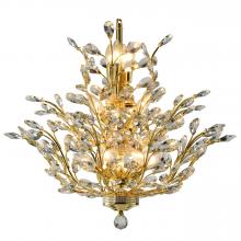 Worldwide Lighting Corp W83152G27 - Aspen 15-Light Gold Finish and Crystal Floral Chandelier 27 in. Dia x 27 in. H Three 3 Tier Medium