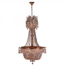 Worldwide Lighting Corp W83355FG30-GT - Winchester 10-Light French Gold Finish and Golden Teak Crystal Chandelier 30 in. Dia x 50 in. H Larg