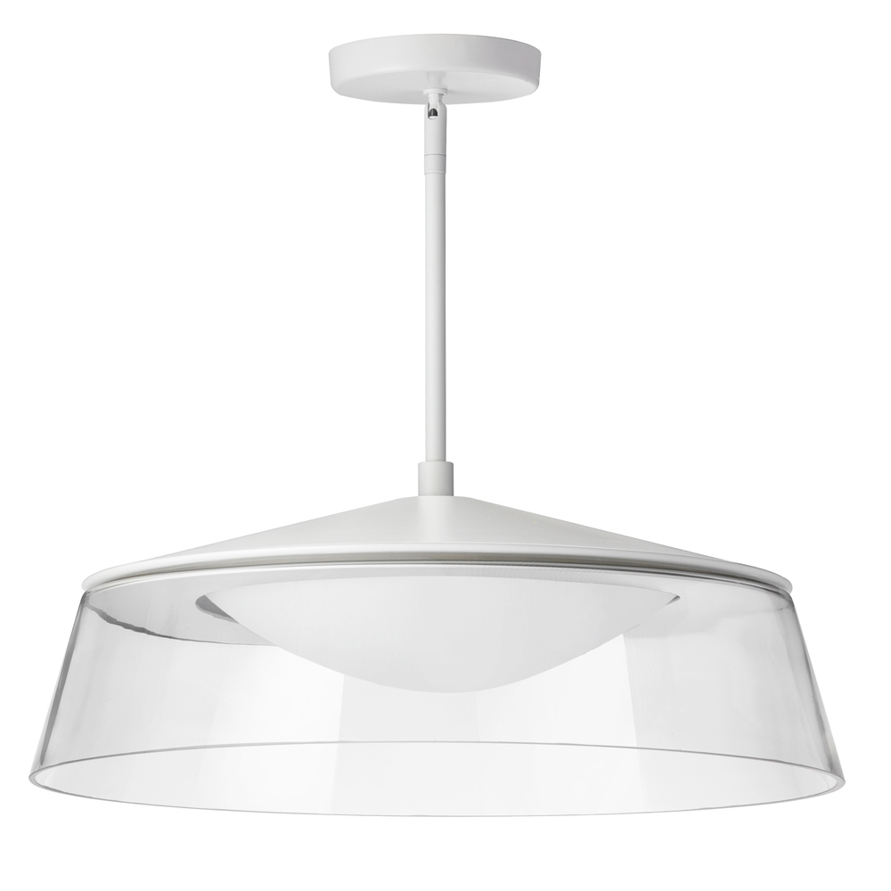 35W Pendant Matte White Finish w Clear Glass