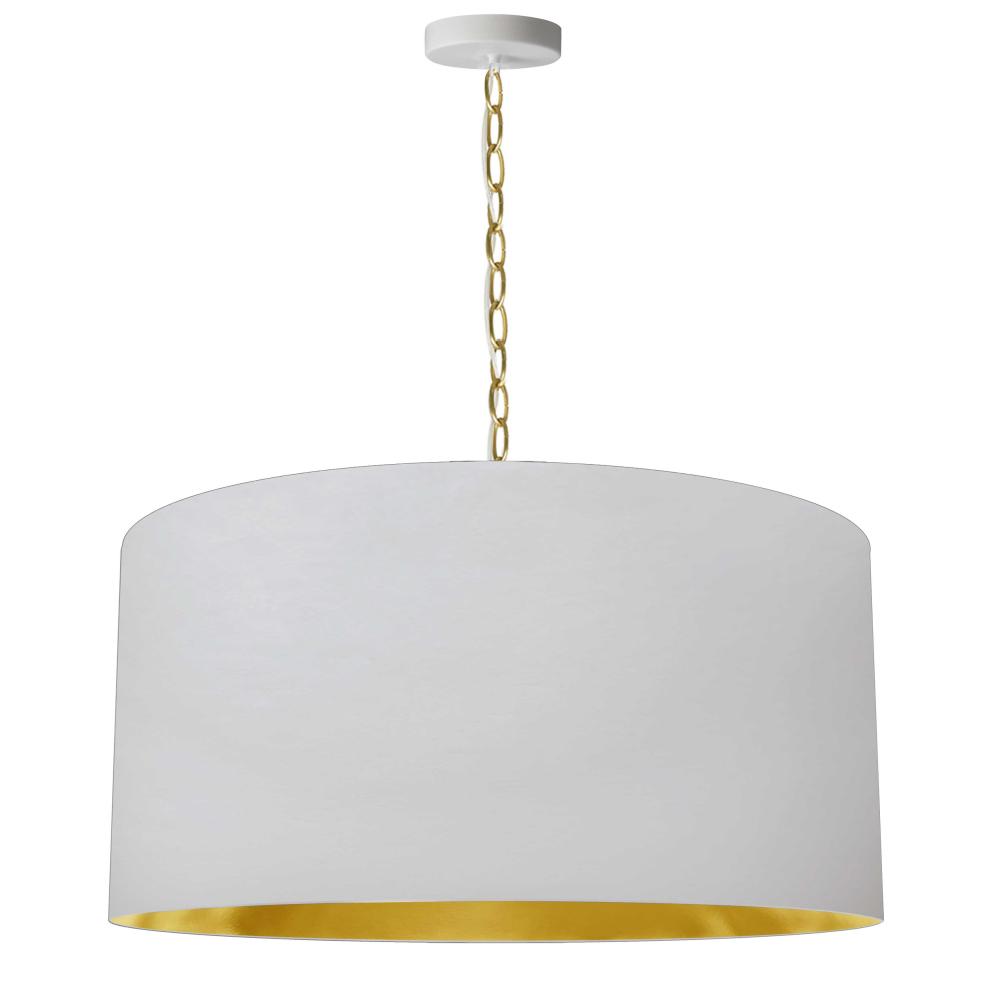 1LT Braxton Large Pendant, WHT/GLD Shade, AGB