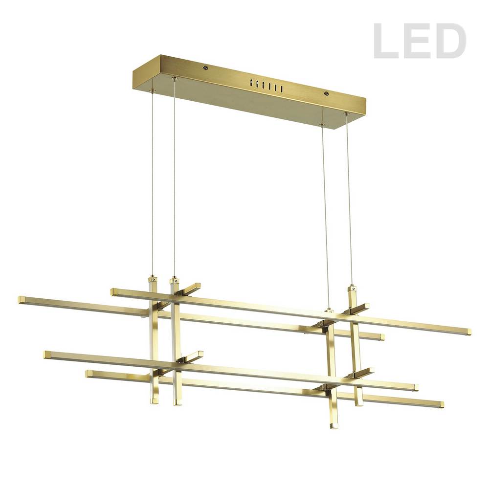 60W Horiz Pendant AGB w/ WH Acrylic Diffuser