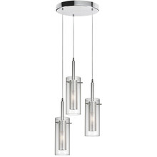 Dainolite 33963R-CM-PC - 3LT Round Metal/Glass Pendant