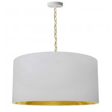 Dainolite BXN-L-AGB-692 - 1LT Braxton Large Pendant, WHT/GLD Shade, AGB