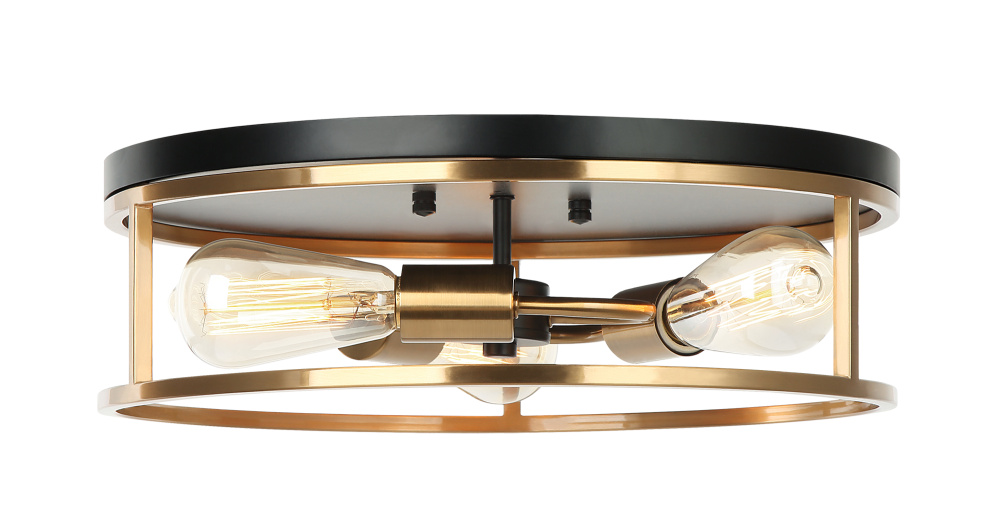 Clarke Black, Aged Gold Brass Flush Mounts