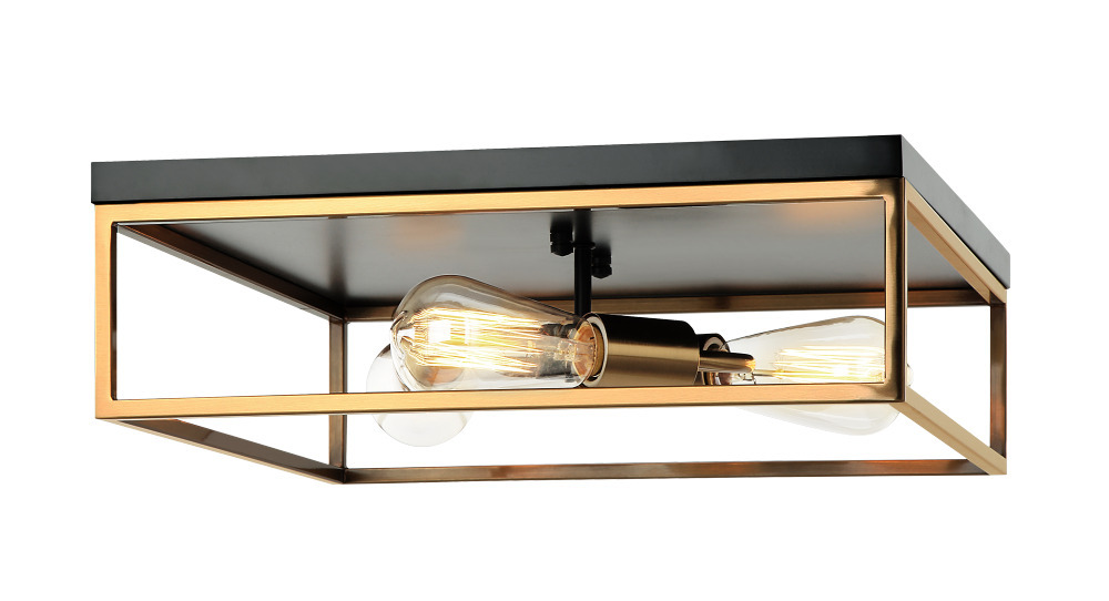 Clarke Black, Aged Gold Brass Ceiling Mount