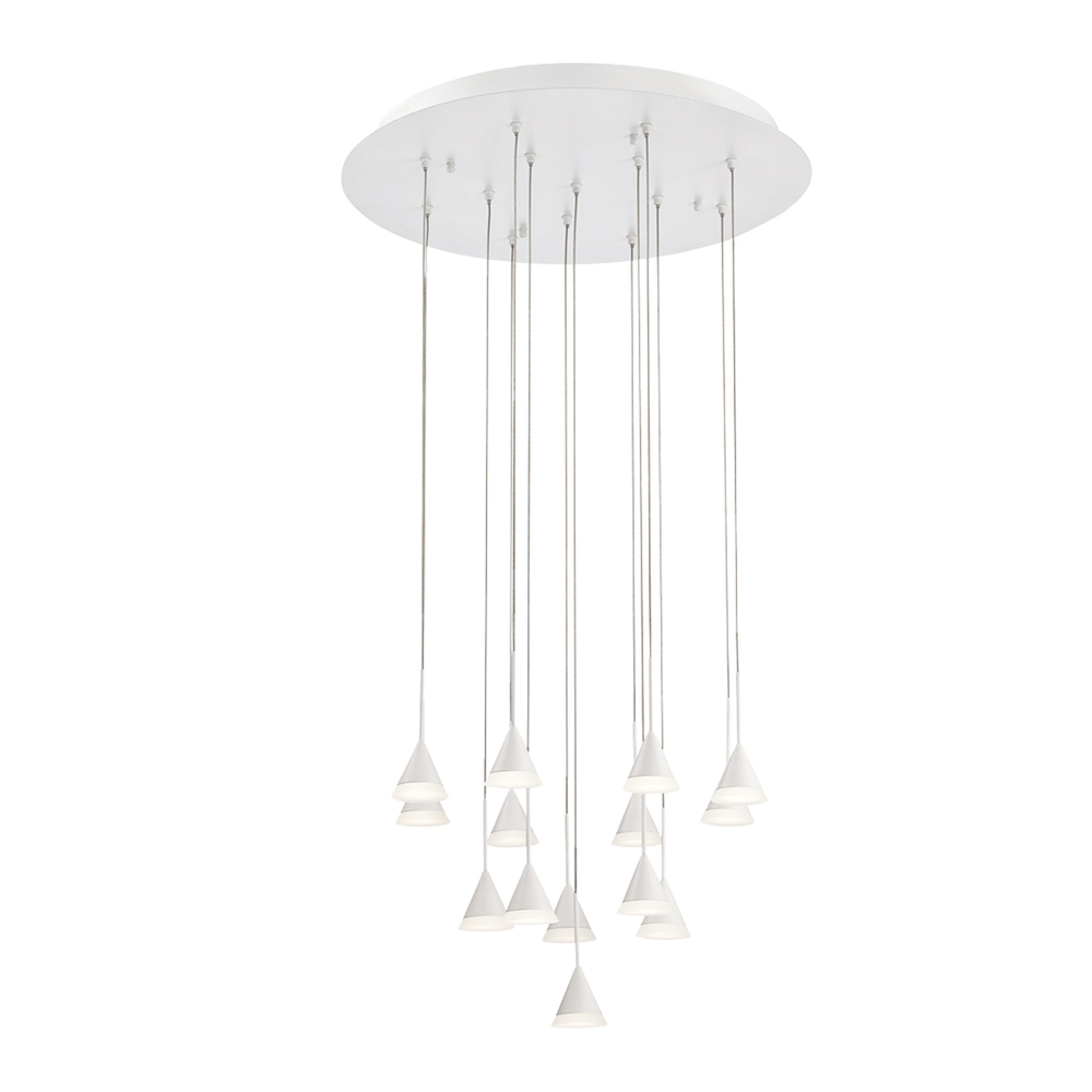 ALBION,14LT LED CHANDELIER,WHT