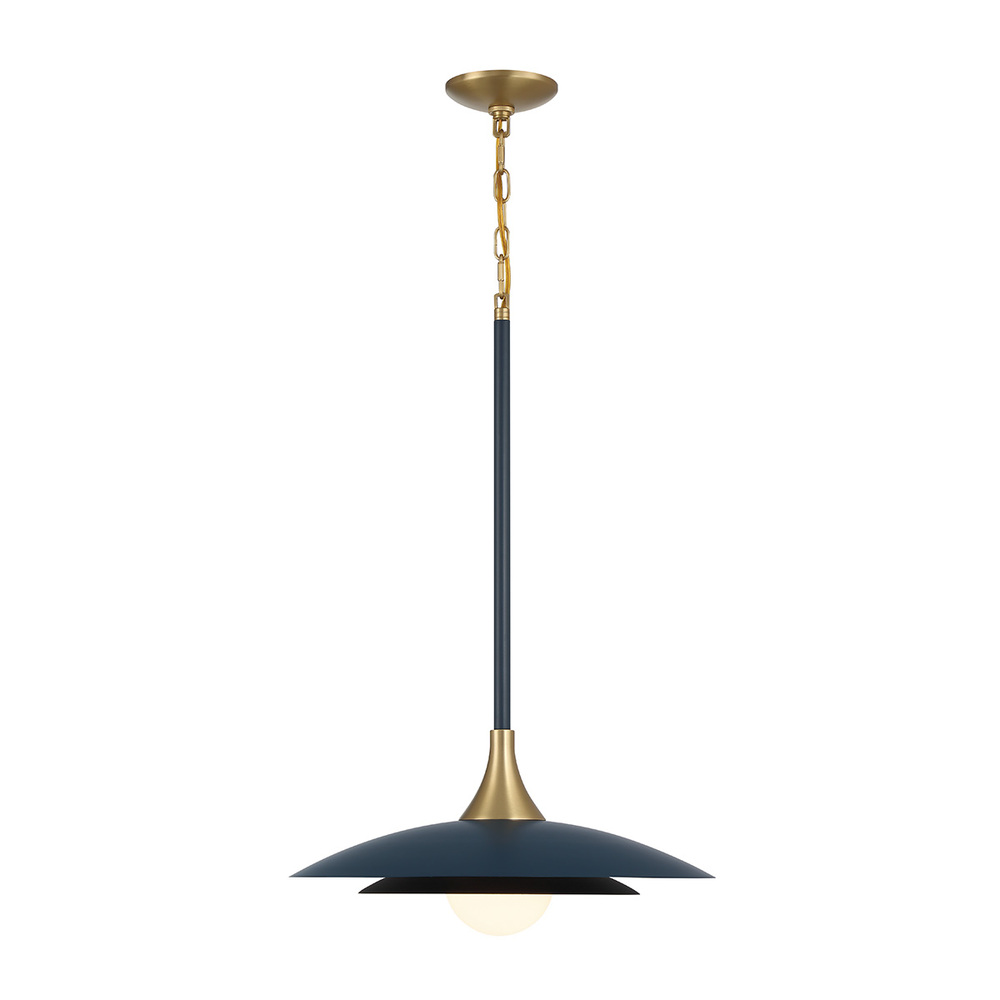 Welsh 1 Light Pendant in Blue and Black