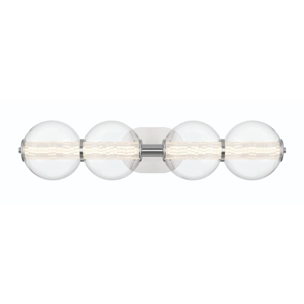 Atomo 4 Light Sconce in Chrome with Clear Glass