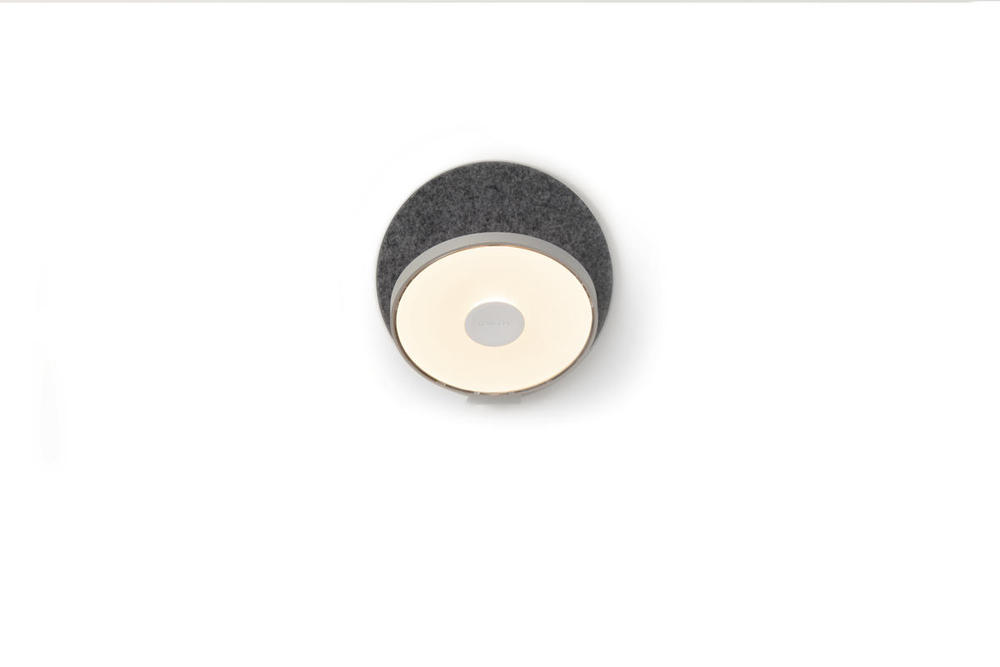Gravy Wall Sconce - Silver body, Oxford (felt) plates - Plug-in