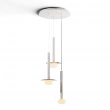Koncept Inc CMP-C3-S-16-MWT+GTEA9+GLB - Combi Pendant 16" Circular 3 Combo Matte White with Matte White Canopy