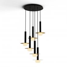 Koncept Inc CMP-C6-S-12-MTB+MBRS9+GLB - Combi Pendant 12" Circular 6 Combo Matte Black with Matte Black Canopy