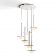 Koncept Inc CMP-C6-S-16-MWT+GTEA9+GLB - Combi Pendant 16" Circular 6 Combo Matte White with Matte White Canopy