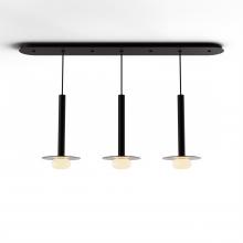 Koncept Inc CMP-L3-S-16-MTB+GDGY9+GLB - Combi Pendant 16" Linear 3 Combo Matte Black with Matte Black Canopy