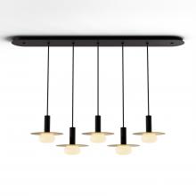 Koncept Inc CMP-L5-S-06-MTB+MBRS9+GLB - Combi Pendant 6" Linear 5 Combo Matte Black with Matte Black Canopy