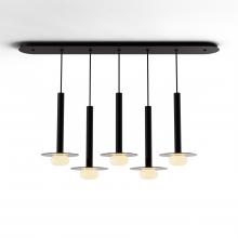 Koncept Inc CMP-L5-S-16-MTB+GDGY9+GLB - Combi Pendant 16" Linear 5 Combo Matte Black with Matte Black Canopy