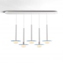 Koncept Inc CMP-L5-S-16-MWT+GBLU9+GLB - Combi Pendant 16" Linear 5 Combo Matte White with Matte White Canopy