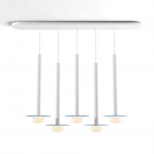 Koncept Inc CMP-L5-S-24-MWT+GBLU9+GLB - Combi Pendant 24" Linear 5 Combo Matte White with Matte White Canopy