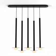 Koncept Inc CMP-L5-S-36-MTB+GDGY9+GLB - Combi Pendant 36" Linear 5 Combo Matte Black with Matte Black Canopy