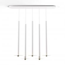 Koncept Inc CMP-L5-S-36-MWT+MBRS9 - Combi Pendant 36" Linear 5 Combo Matte White with Matte White Canopy
