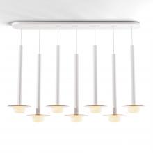 Koncept Inc CMP-L7-S-24-MWT+GTEA9+GLB - Combi Pendant 24" Linear 7 Combo Matte White with Matte White Canopy
