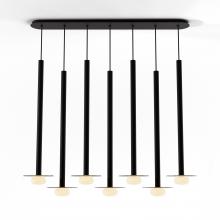 Koncept Inc CMP-L7-S-36-MTB+GDGY9+GLB - Combi Pendant 36" Linear 7 Combo Matte Black with Matte Black Canopy