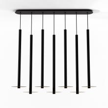Koncept Inc CMP-L7-S-36-MTB+MBRS9 - Combi Pendant 36" Linear 7 Combo Matte Black with Matte Black Canopy
