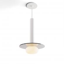 Koncept Inc CMP-S1-S-12-MWT+GDGY9+GLB - Combi Pendant 12" Single Unit Matte White with Matte White Canopy