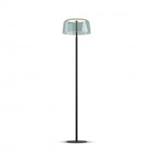 Koncept Inc YUF-SW-MTB+SBLU - Yurei Floor Lamp (Matte Black) with 14" Acrylic Shade, Blue