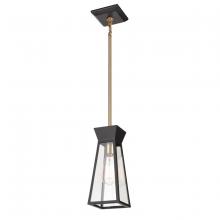 Artcraft AC11850BK - Lucian Single Pendant Black and Brushed Brass