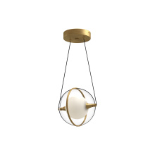 Kuzco Lighting Inc PD76708-BG-UNV - Aries 8-in Brushed Gold LED Pendant