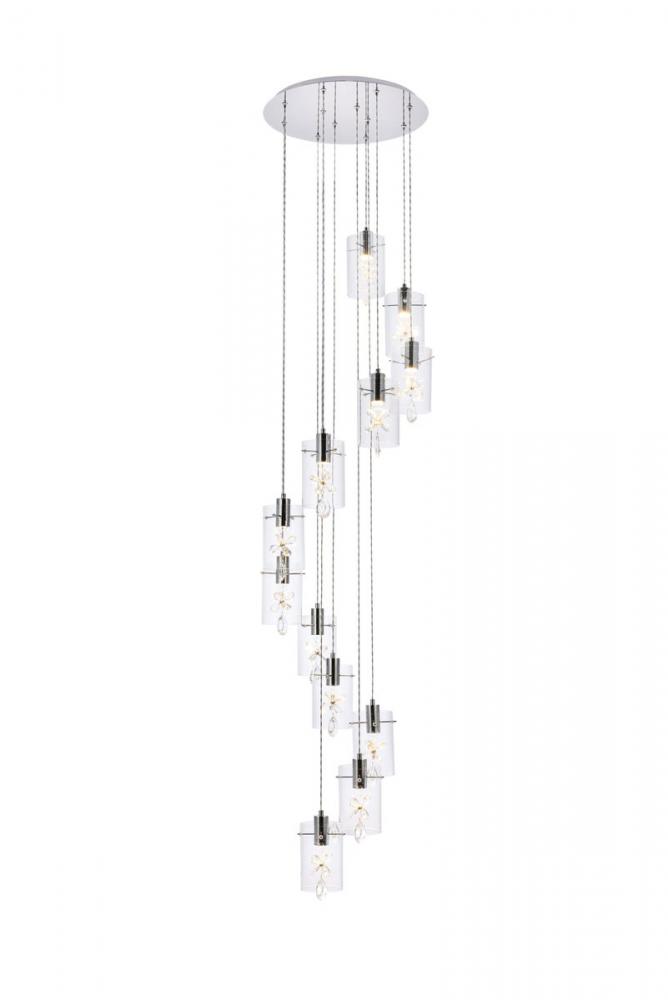 Hana Pendant Lamp D22.1 x H10.4  L12*5W Chrome