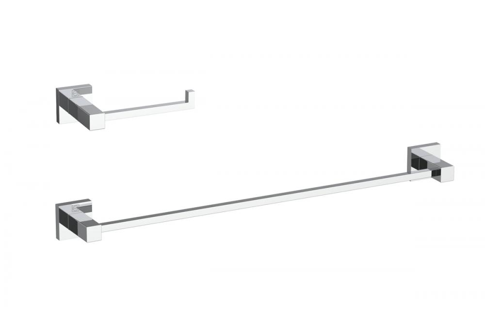 Bathroom hardware set 24"x2.7+6.6"x3.1" chrome