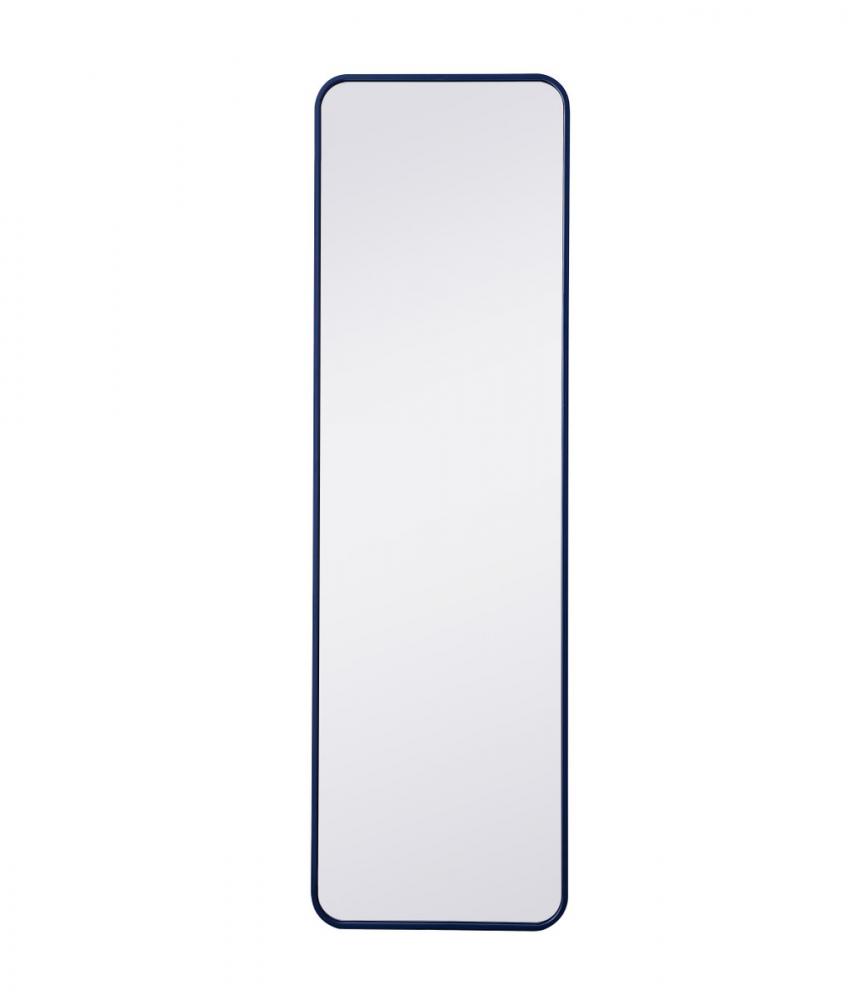 Soft corner metal rectangular mirror 18x60 inch in Blue