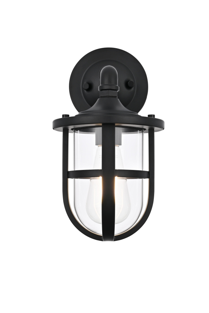 Hugo 6 inch Outdoor Wall sconce in Black