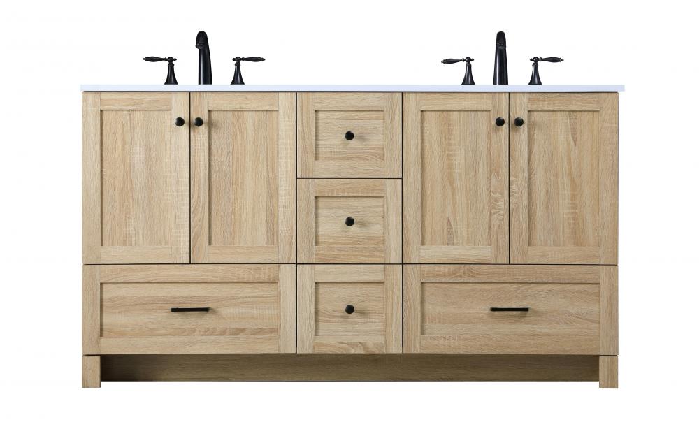 60 Inch Double Bathroom Vanity In Mango Wood