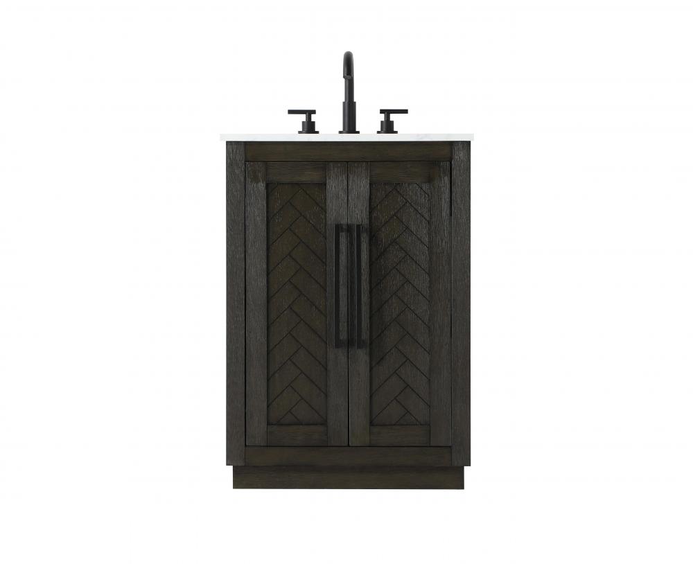Vanity Cabinet 2Dr W24"xD19"xH34" Chocolate Oak