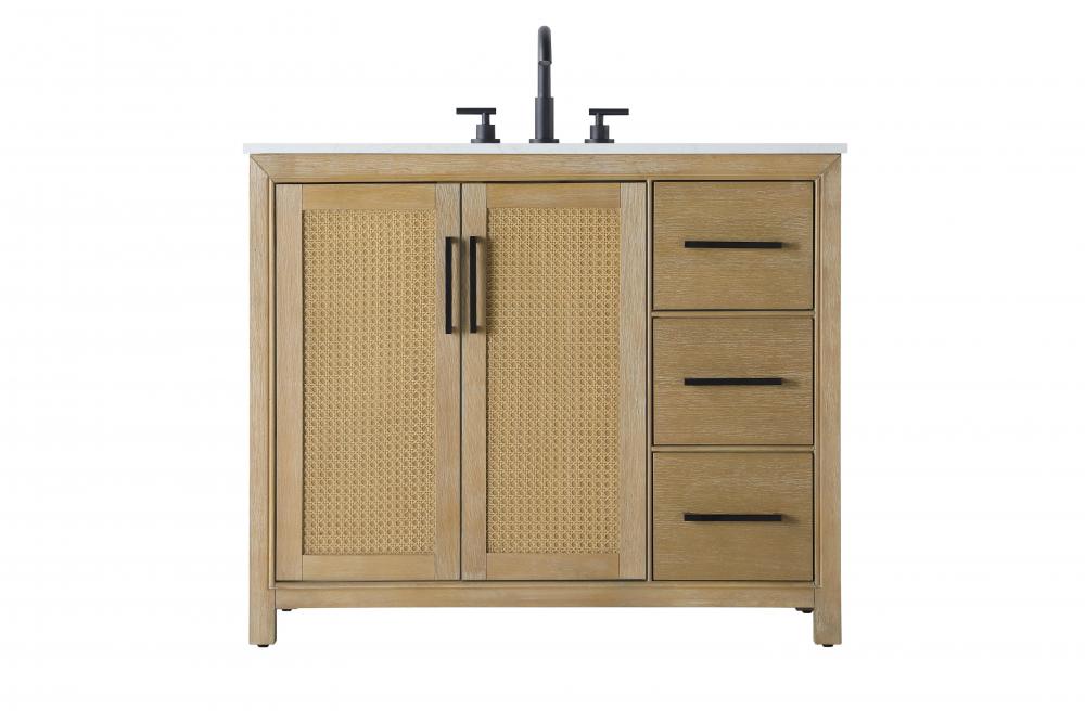Vanity Cabinet 2Dr 3Dw 42x21.5x35 Linen Oak