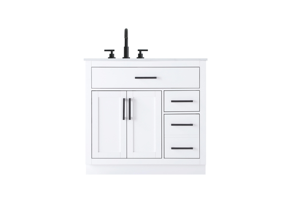 Vanity Cabinet 2Dr3Dw 36"W x 22"D x 35''H White