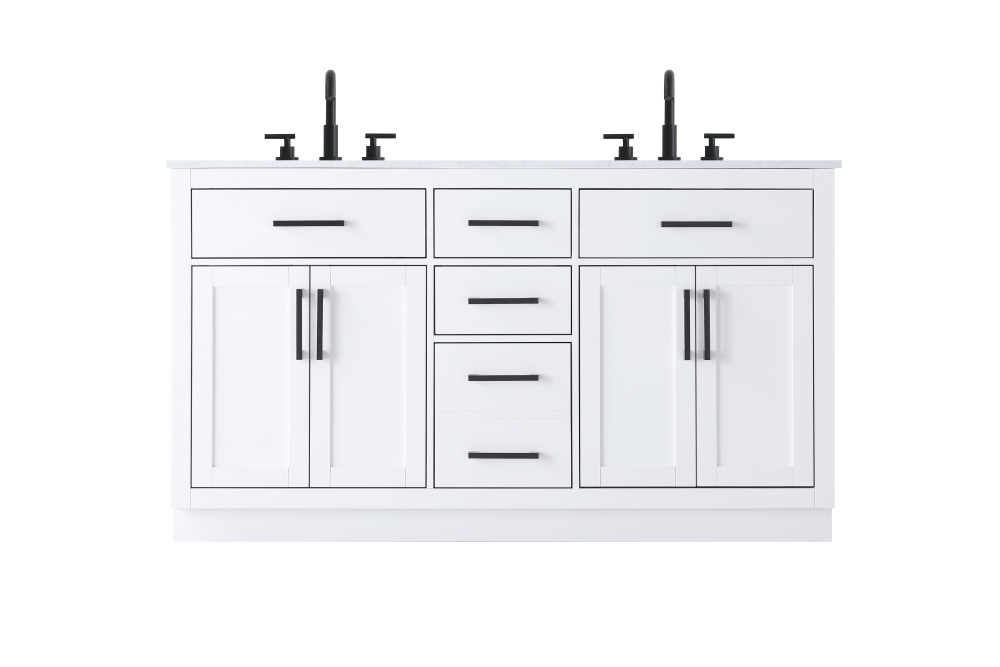 Vanity Cabinet 4Dr5Dw 60"W x 22"D x 35''H White