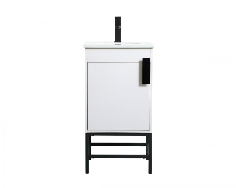 18 inch Single bathroom vanity in white